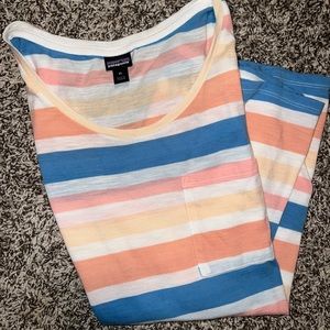 Patagonia pink/orange/white stripe tank top- size XL, barely worn.